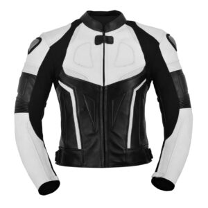 CHAQUETA CUERO PANEL BLANCO